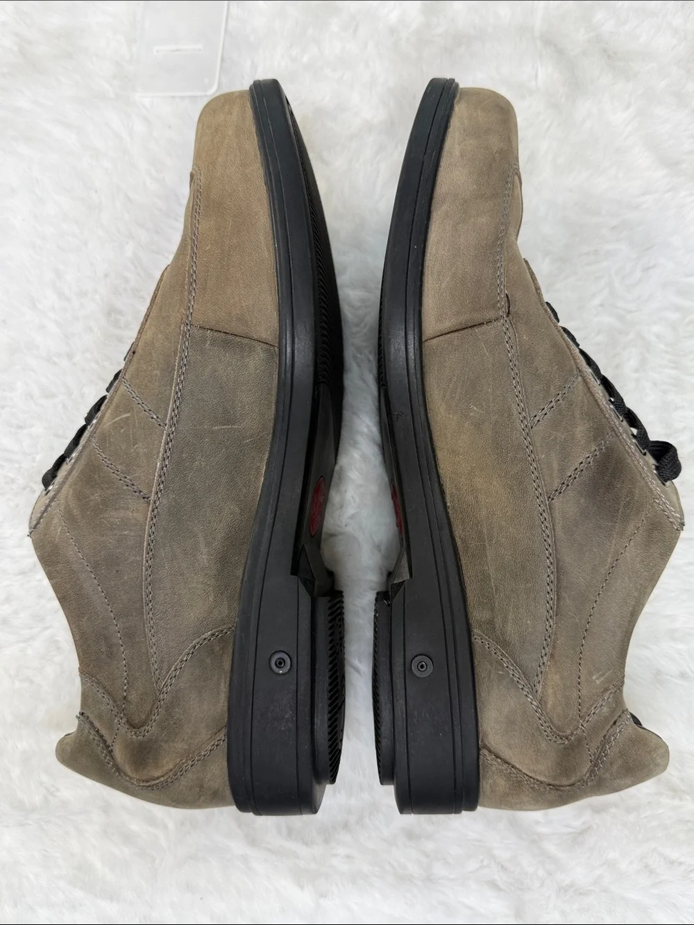 GDEFY Gravity Defyer Men 10 Leather Oxford Walking Shoe Taupe VersoShock Comfort